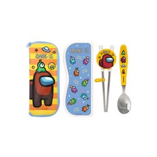 LE BARN AMOUG US多功能餐具袋+湯匙+學習筷組, 混色, 1組