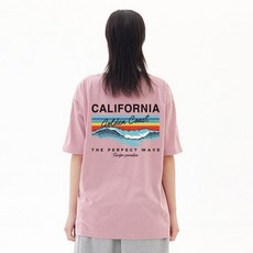 The Team 男女通用 20支棉 加州 短袖 T恤, 煙燻粉