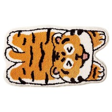 Mini嚴選 創意蛋糕絨浴室防滑地墊, QQ虎皮, 1個