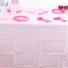 PARTYSHOW 圓點圖案桌巾 粉紅色, 2個, 1件