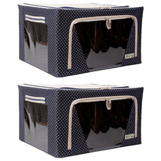 MINEING Cosmo 收納箱 24, 圓點藍, 2個