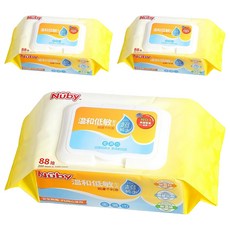 Nuby EDI超純水柔濕巾 溫和低敏配方, 88張, 3包