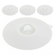 小麥購物 矽膠杯蓋, 白色, 4個