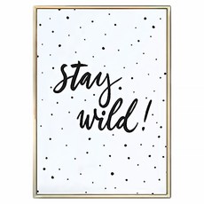 Stay Wild 掛畫 PS裱框 搭配油畫布, 金色