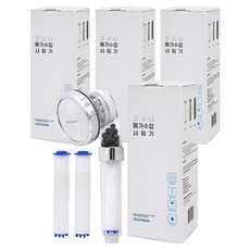 KOXINA Mega強力水壓3功能SPA淨水蓮蓬頭 + 濾芯2入, 4個, 混合色