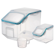 LocknLock 樂扣樂扣 Grain 穀物箱組 米箱10kg*1+雜糧箱2.5kg*1+量杯*1, 1組