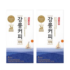 Seoul Milk 首爾牛奶 江陵咖啡拿鐵即溶咖啡禮盒，8條裝, 121.6g, 2盒