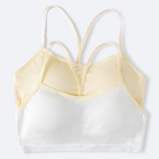 女童嫘縈簡約內置胸墊學生細肩帶內衣 2件組 DD65