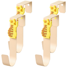 貓咪造型門後掛勾 4個, 裸杏色, 1組