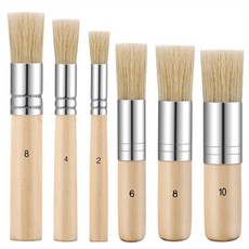 Bellian油畫硬毛模板圓形筆刷組, 1套, 6種