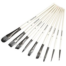 Velian 專業水彩壓克力平刷刷套組 9 把刷子灰色, 1套, 9種