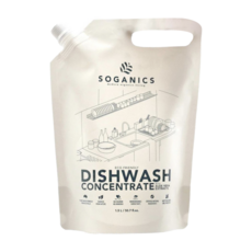 SOGANICS 草之淨 天然有機碗盤清潔劑 補充包, 濃縮配方 蘆薈提取物 1.5L, 1包