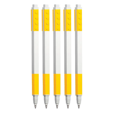 LEGO 文具 積木原子筆, 黃色, 5支
