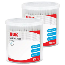 NUK 嬰兒用棉花棒 200支, 純棉細緻 小巧纖細, 2盒