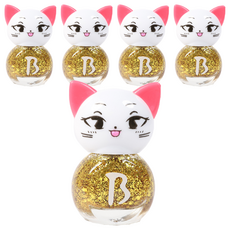 Bobly Kids 美甲貓貼紙型兒童美甲, 金光平, 5個