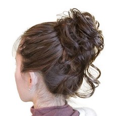 하이유니 애교 똥머리 가발 헤어피스, 1개, 라이트브라운