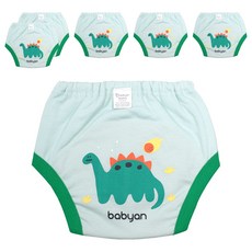 babyan 5層防水幼兒如廁訓練褲, 恐龍 綠色, 6件