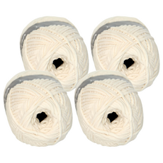 Linea 天鵝絨針織線 Set 2捲, 95公尺, 100% 聚酯纖維, 象牙白, 4捲