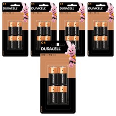 듀라셀 알카라인 C형 건전지, 4개입, 5개