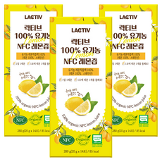 락티브 100% 유기농 NFC 레몬즙, 20g, 42개
