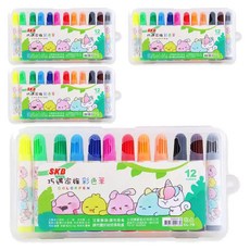 SKB 文明 彩色筆 Set 12色, 色彩飽和 亮度鮮明 筆尖不易變形, 4盒