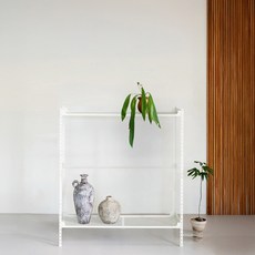 아임랙 녹방지 화분 슬림랙 2단 800 x 400 x 900 mm + ㄷ자 보강대 + 휨방지 보강대 2p 세트, 크림화이트