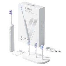 PORClean 寶可齡 V幅音波電動牙刷, 白色, VSonic V601, 1支