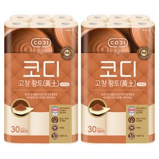 CODI Original黃土自然紙漿3層捲筒衛生紙, 25m, 30捲, 2袋