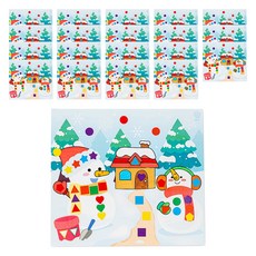 minhwashop 聖誕節紙質圖形裝飾貼紙 S240058A, 20個, 雪人