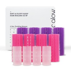 gloss&glow 韓國製造 軟Q柔軟睡眠髮捲 小款 2種 x 4p + 組合 4p 套組, 1套, 混色
