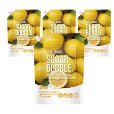 SUGAR BUBBLE 小蘇打檸檬廚房洗潔精, 4個, 1.2L
