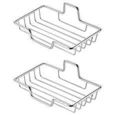 304不鏽鋼 無痕單層肥皂架，收納架x1+無痕貼x1, 不鏽鋼, 2個