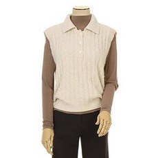 페이지플린 케이블 카라 니트 베스트 P4CVT005C