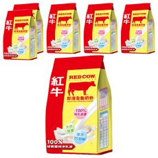 RED COW 紅牛 即溶全脂奶粉，100%純乳含量，紐西蘭純淨乳源, 500g, 6包
