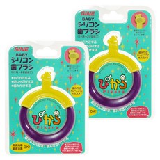 FINE JAPAN 寶寶矽膠乳牙刷，(6個月-2歲適用)，環形固齒器, JW-23000, 1入, 2支