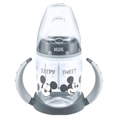 NUK 寬口徑PP感溫兩用學飲杯, 防漏防脹氣, 可拆卸防滑手柄, 米奇, 150ml, 1個