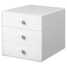 SHIMOYAMA ABS桌面收納抽屜, 白色, 3層