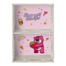 收納王妃 迪士尼木紋雙層空櫃, 繽紛油漆粉色