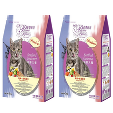 LCB 藍帶廚坊 海鮮大餐 貓糧 適用於幼貓/成貓/室內貓, 挑嘴 + 亮毛, 6.8kg, 2袋