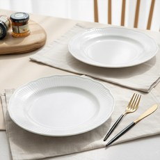 체스키포슬란 접시 19cm, 프라하화이트, 2개, 단품