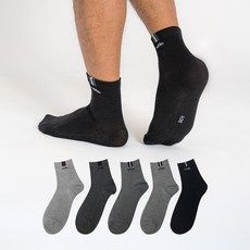 에이원패션 남성용 실속형 패션 캐주얼 미니 중목 양말 5족 세트