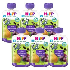 HiPP 喜寶 孩童水果泥, 李子黑醋栗梨子口味, 100g, 6包