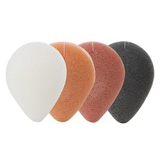 我是魔芋洗面奶魔芋海綿套裝 4, 白色/黃土色/松木色/木炭色, 1組