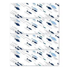 小麥購物 硅藻土洗漱台防水墊, 飛魚 白色, 4個