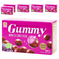 義美 QQ糖巧克球 葡萄, 135g, 6盒