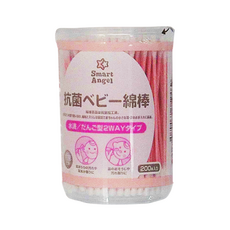 西松屋 Smart Angel 超細紙軸嬰兒棉棒 抗菌, 200支, 1盒