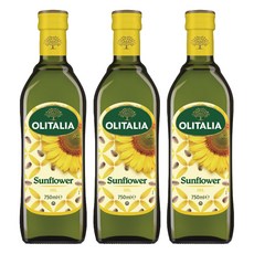 OLITALIA 奧利塔 頂級葵花油，不飽和脂肪酸88%，含Omega-3，油品穩定低油煙, 750ml, 3瓶