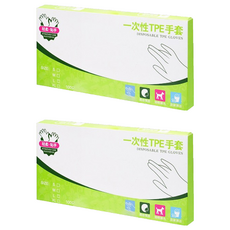 一次性手套 薄款 TPE材質 L 透明色, 100個, 2盒