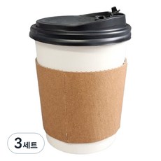 생활을그리다 무인쇄 종이컵 360ml + 블랙 ps 뚜껑 + 무지 홀더 세트, 50개, 3세트