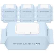 H2O클린 초순수 플레인 라이트 물티슈 캡형, 10개, 100개입, 40g